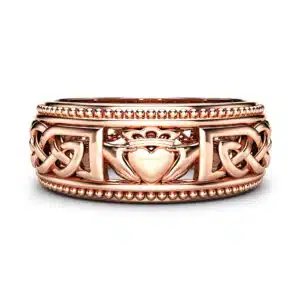 14K Rose Gold Claddagh Wedding Band