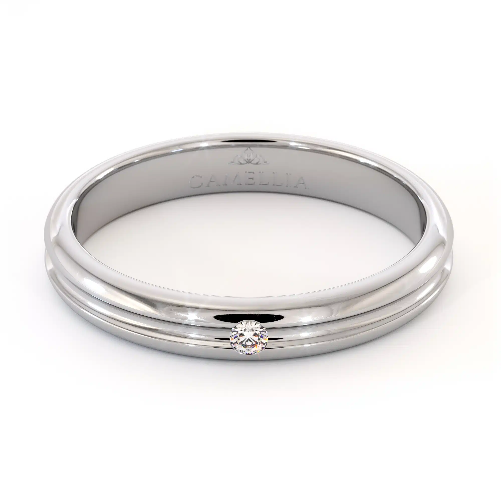 14k white gold classic diamond women band (2)
