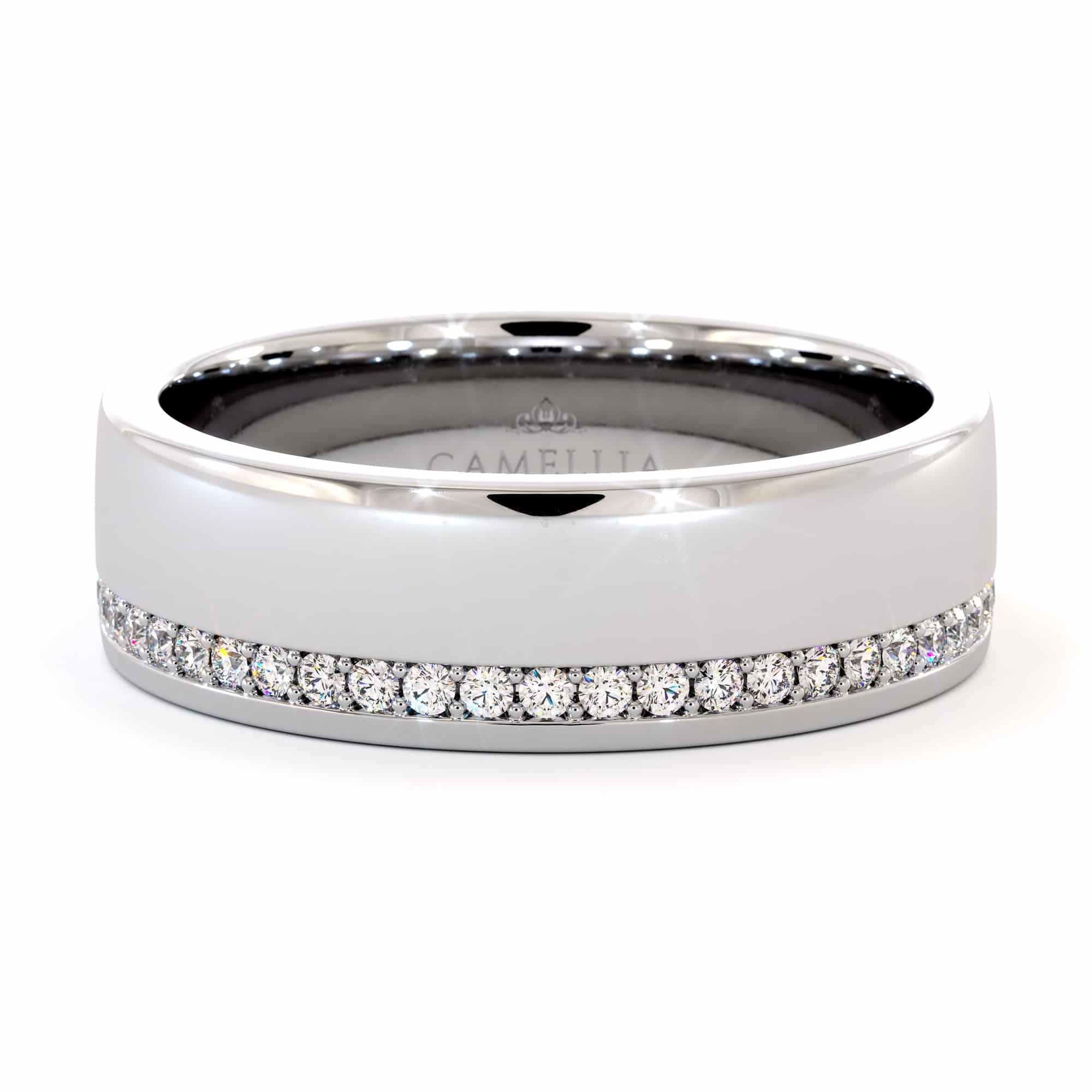 14k white gold diamond man band (2)