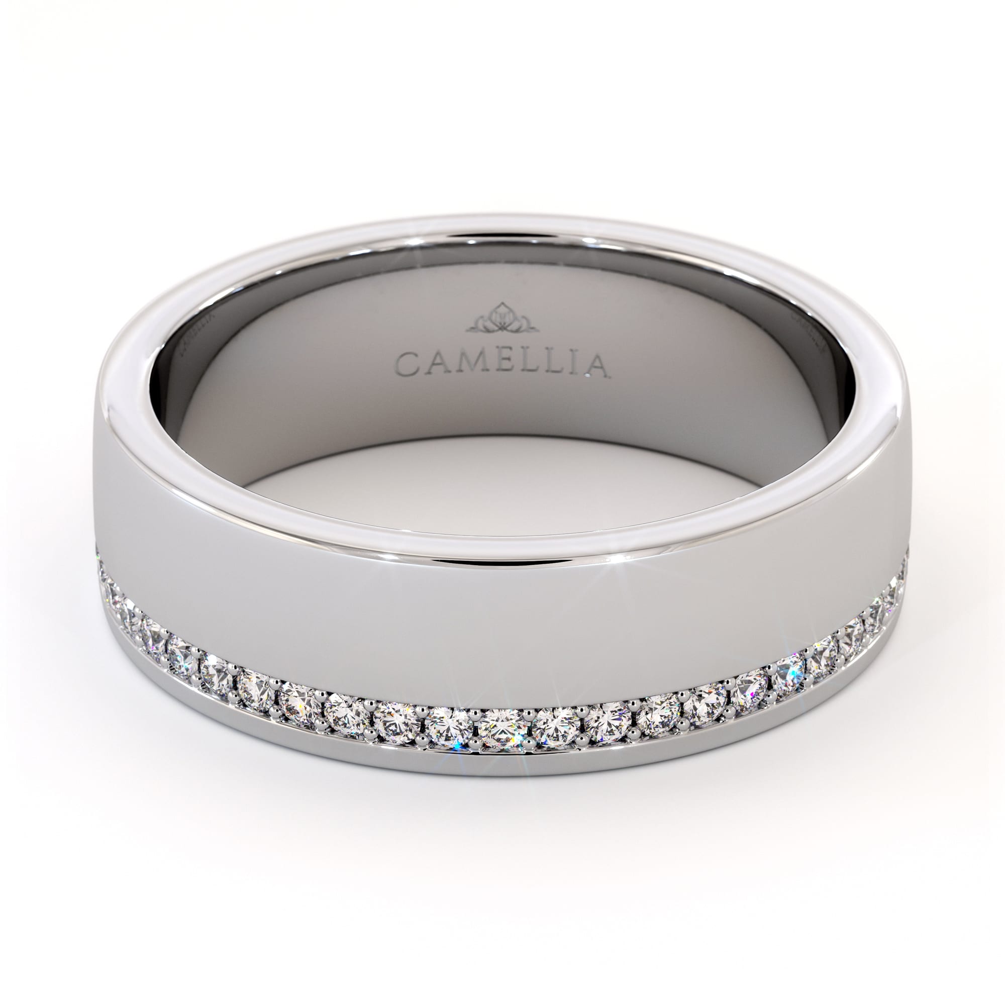 14k white gold diamond man band (3)
