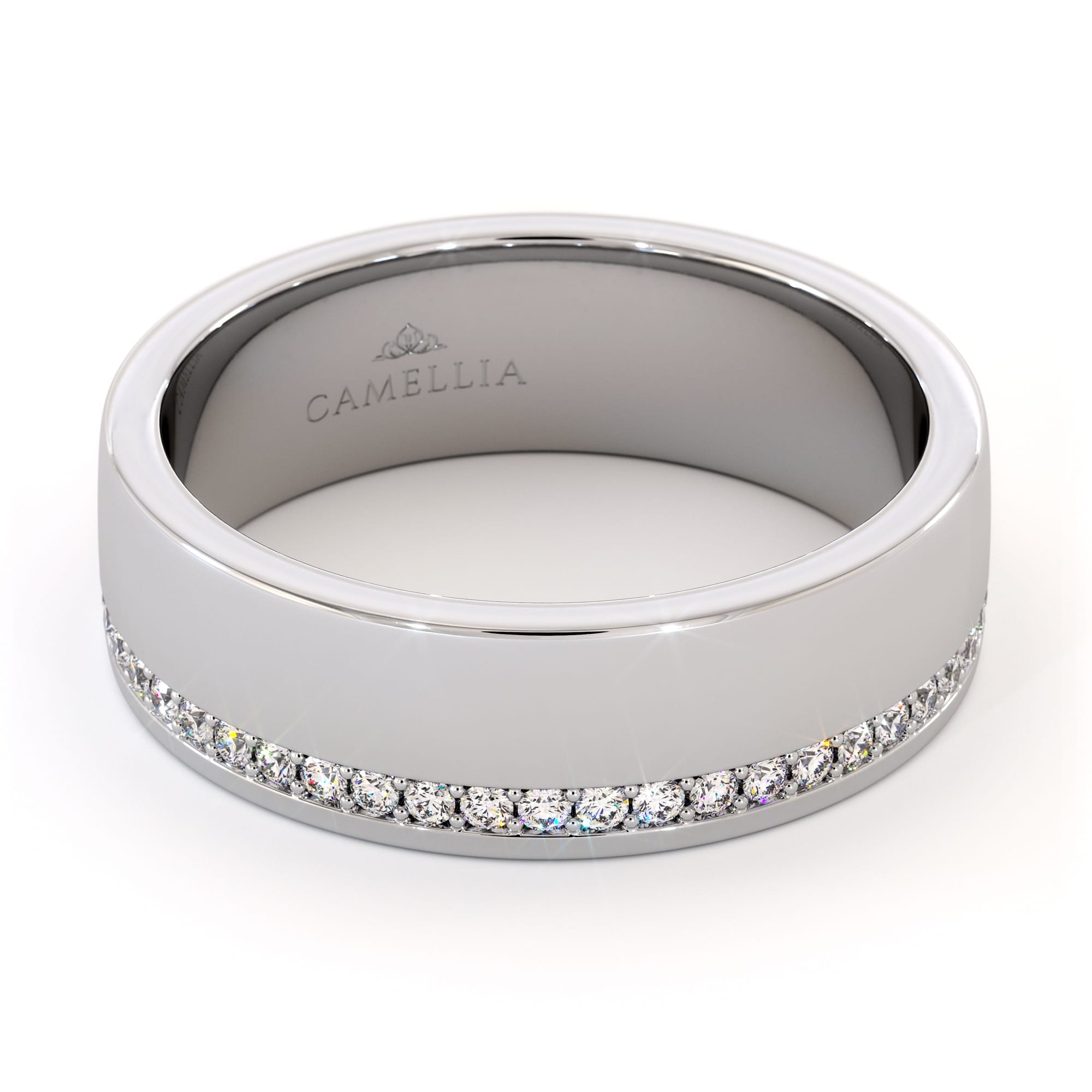 14k white gold diamond man band (4)