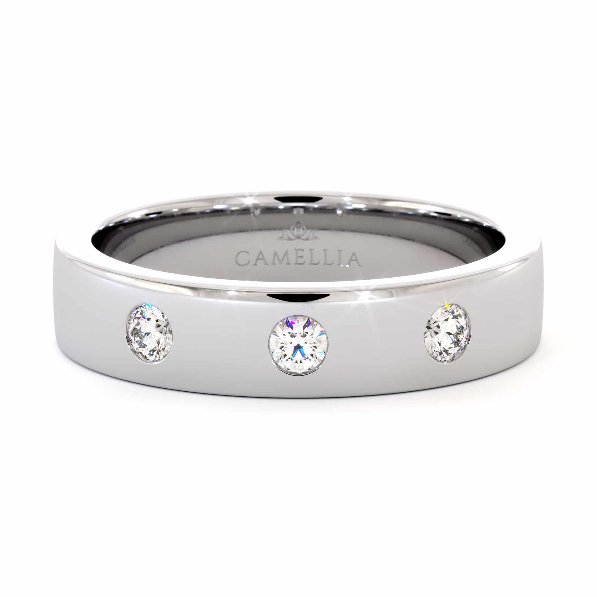 14k white gold diamonds men band (4)
