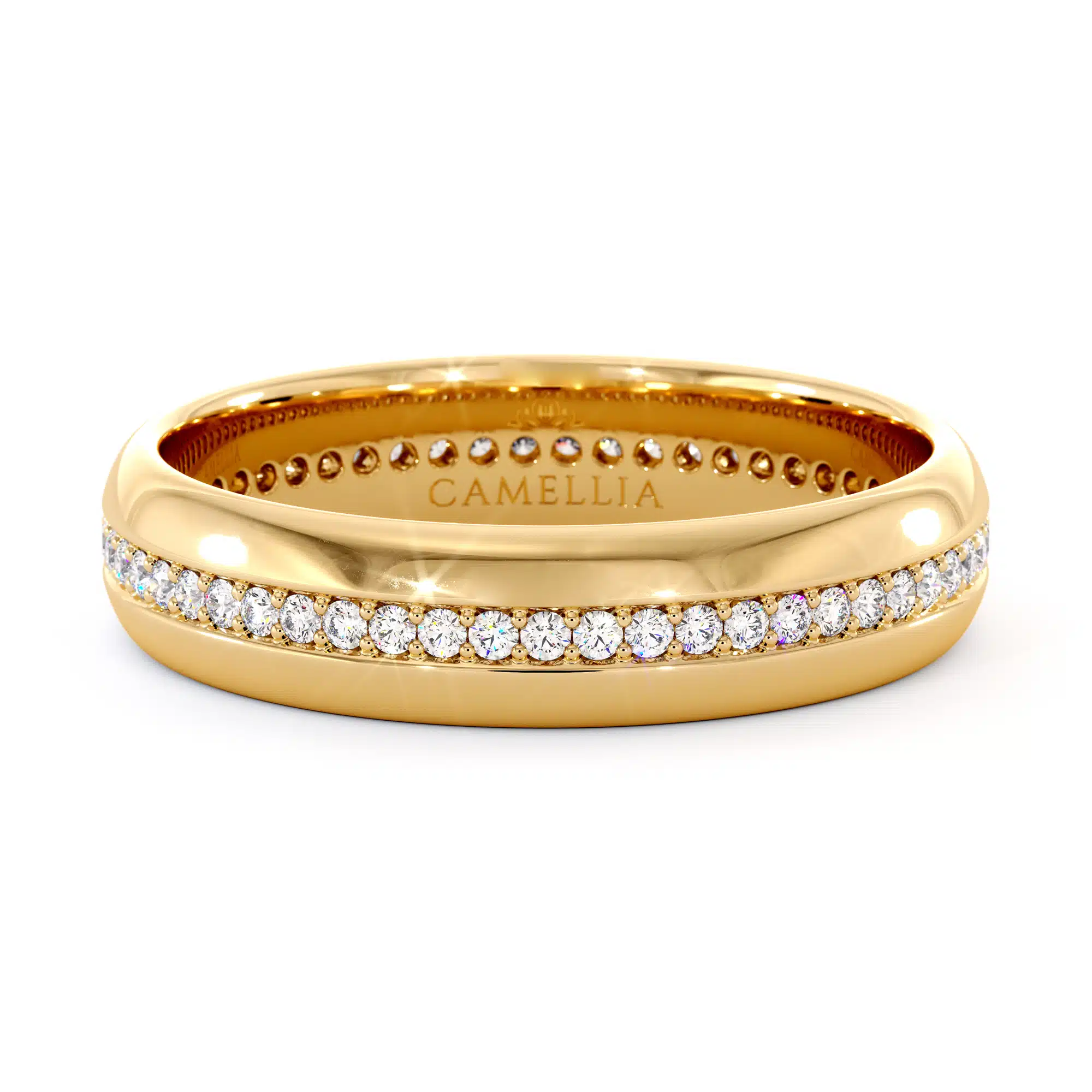 14k yellow gold eternity Men band (5)
