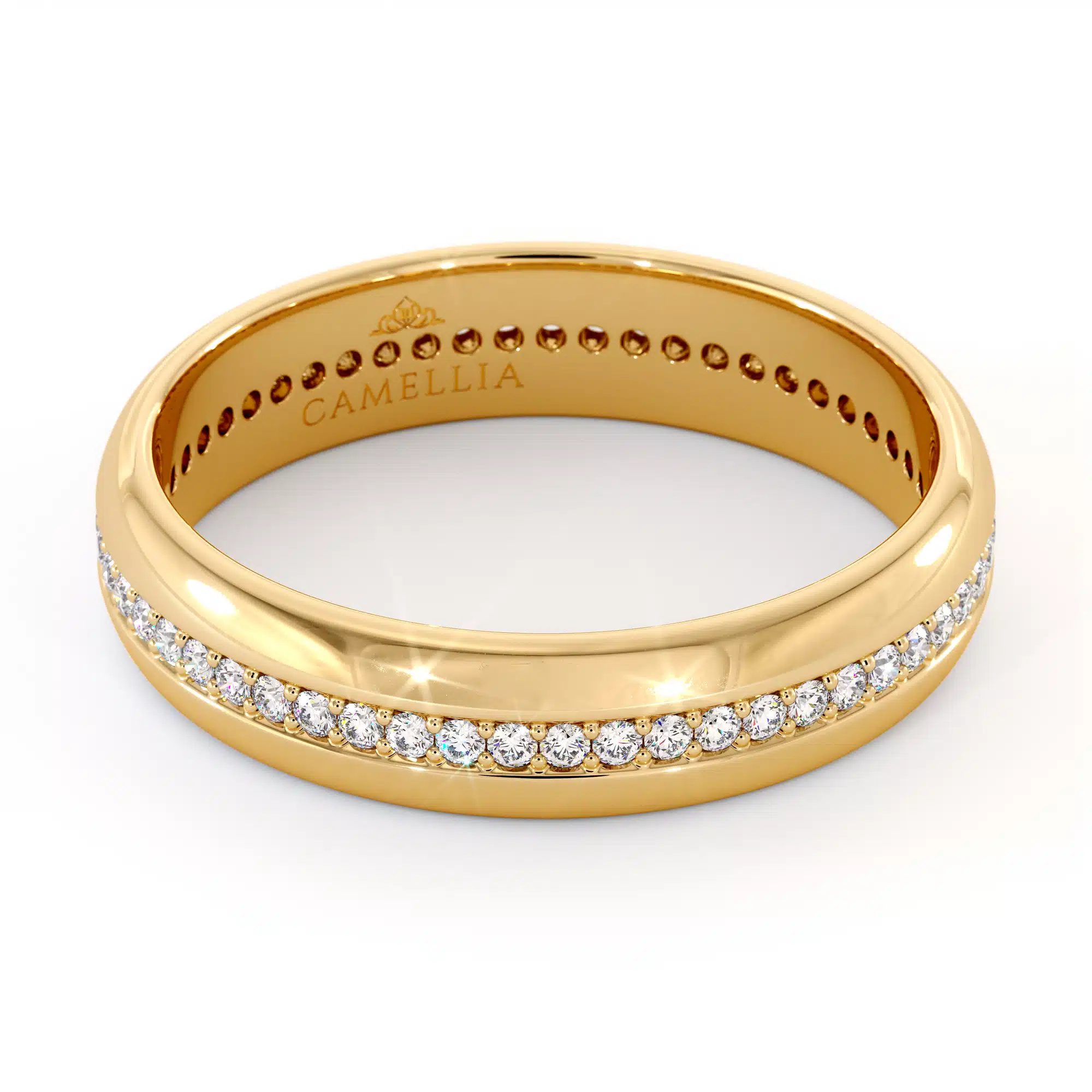 14k yellow gold eternity Men band (6)