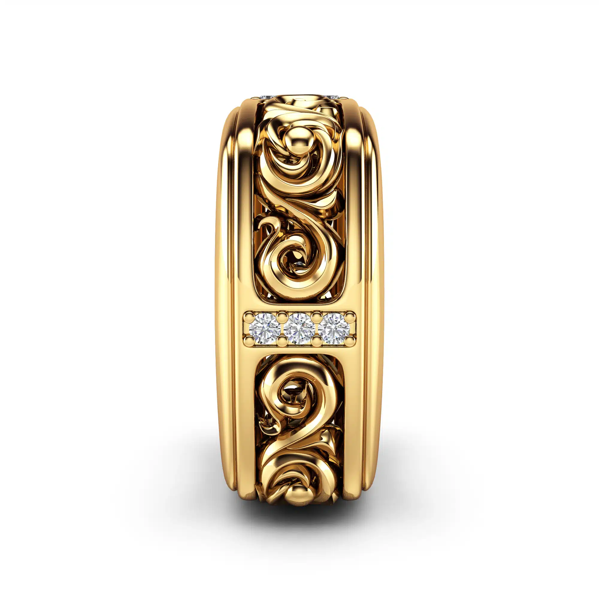 14k yellow gold square diamond band (1)