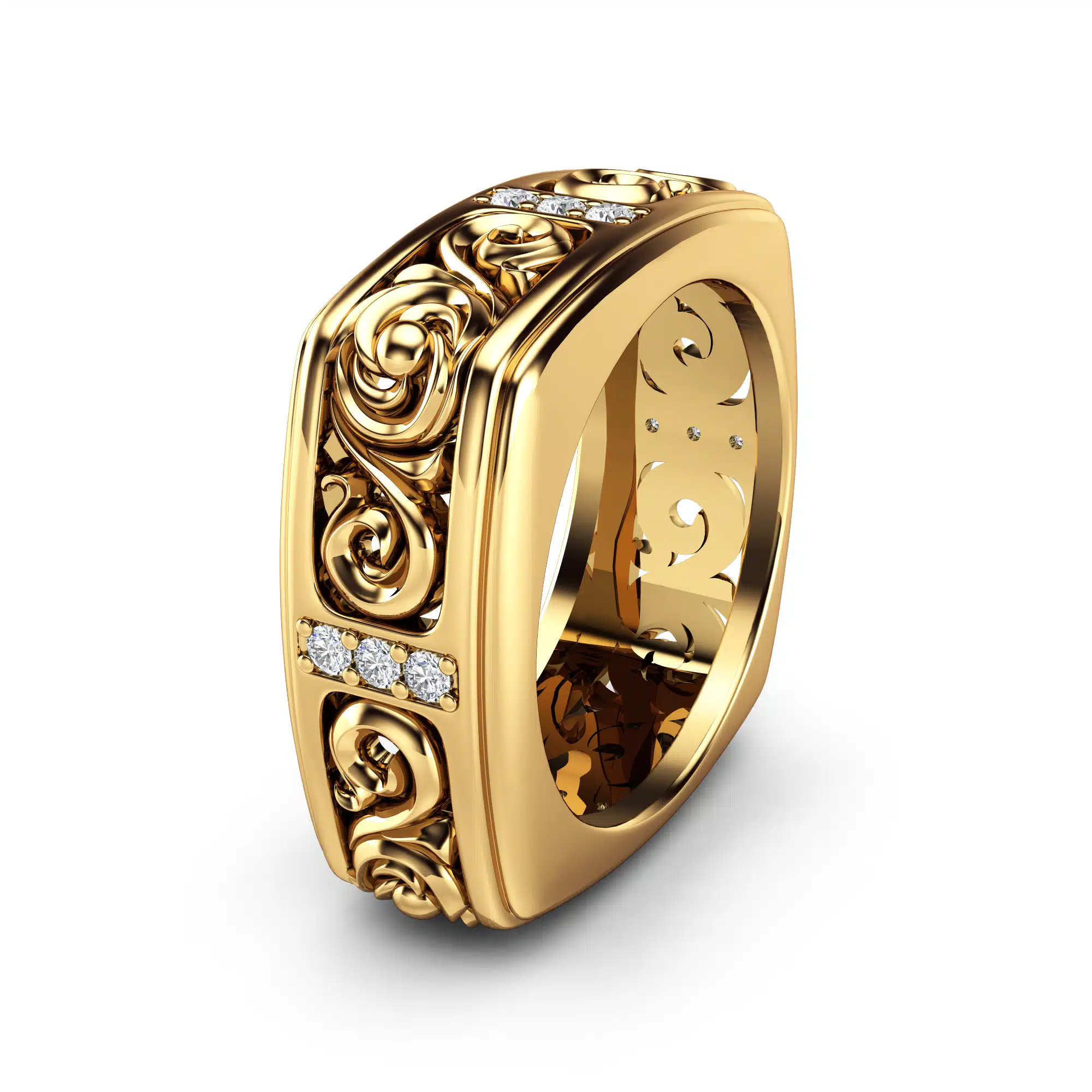 14k yellow gold square diamond band (3)