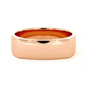 Unique Square Men's Wedding Band 14K Rose Gold 6.6mm