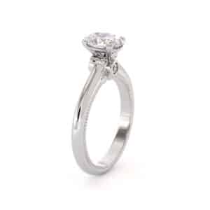 Oval moissanite Classic Ring Oval Cut Moissanite Anniversary Ring 14K White Gold Promise Ring