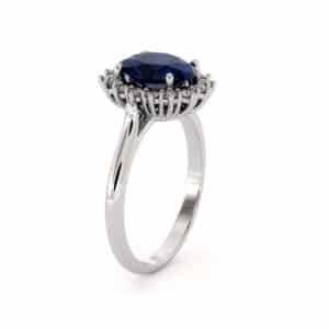 Diana Ring-14K White Gold Blue Sapphire Engagement Ring Blue Sapphire Ring Princess Diana Ring