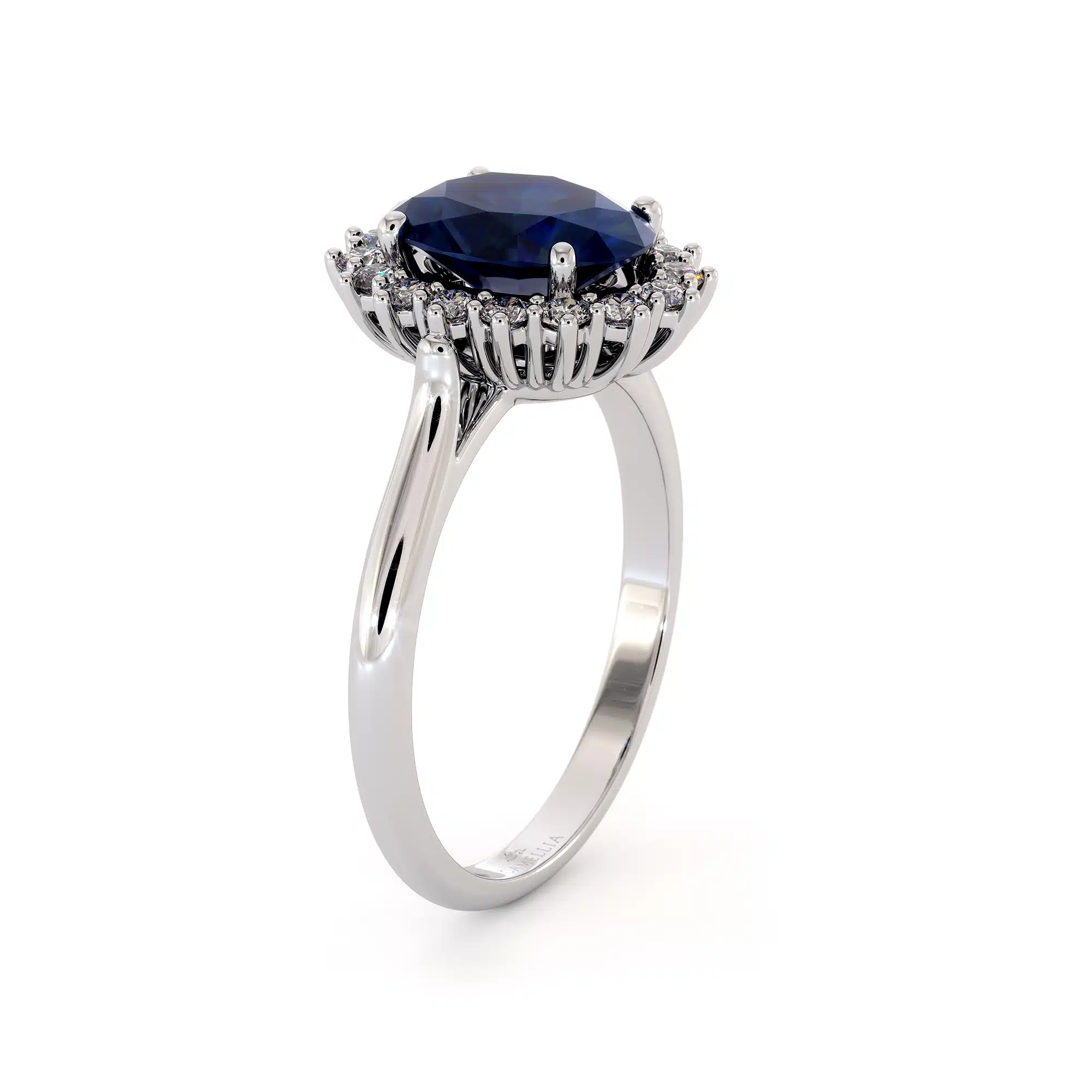 Diana Ring-14K White Gold Blue Sapphire Engagement Ring Blue Sapphire Ring Princess Diana Ring 1 Diana Ring-14K White Gold Blue Sapphire Engagement Ring Blue Sapphire Ring Princess Diana Ring