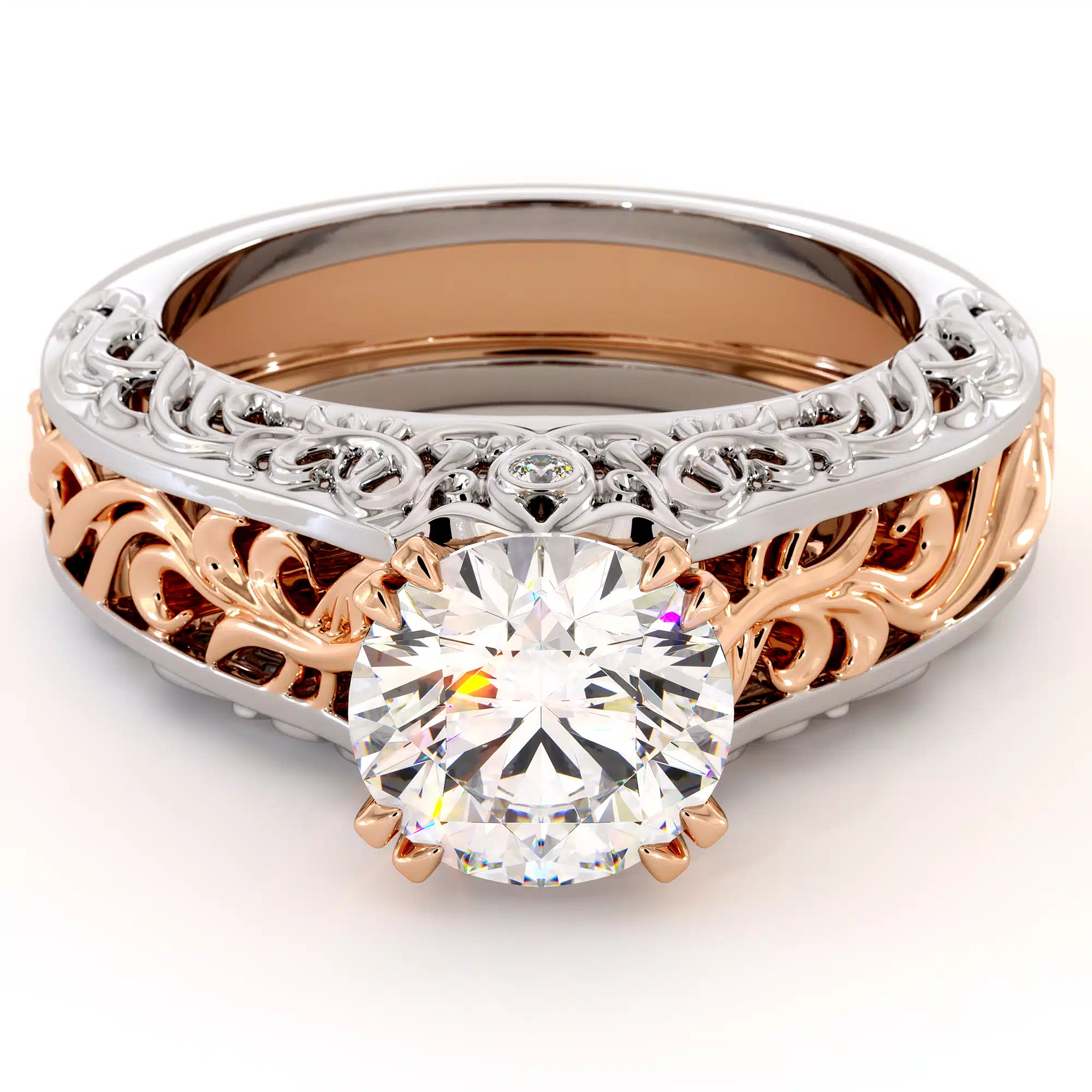 Splendid Royal 2 Carat Moissanite Gold Filigree Engagement Ring 3 Splendid Royal 2 Carat Moissanite Gold Filigree Engagement Ring