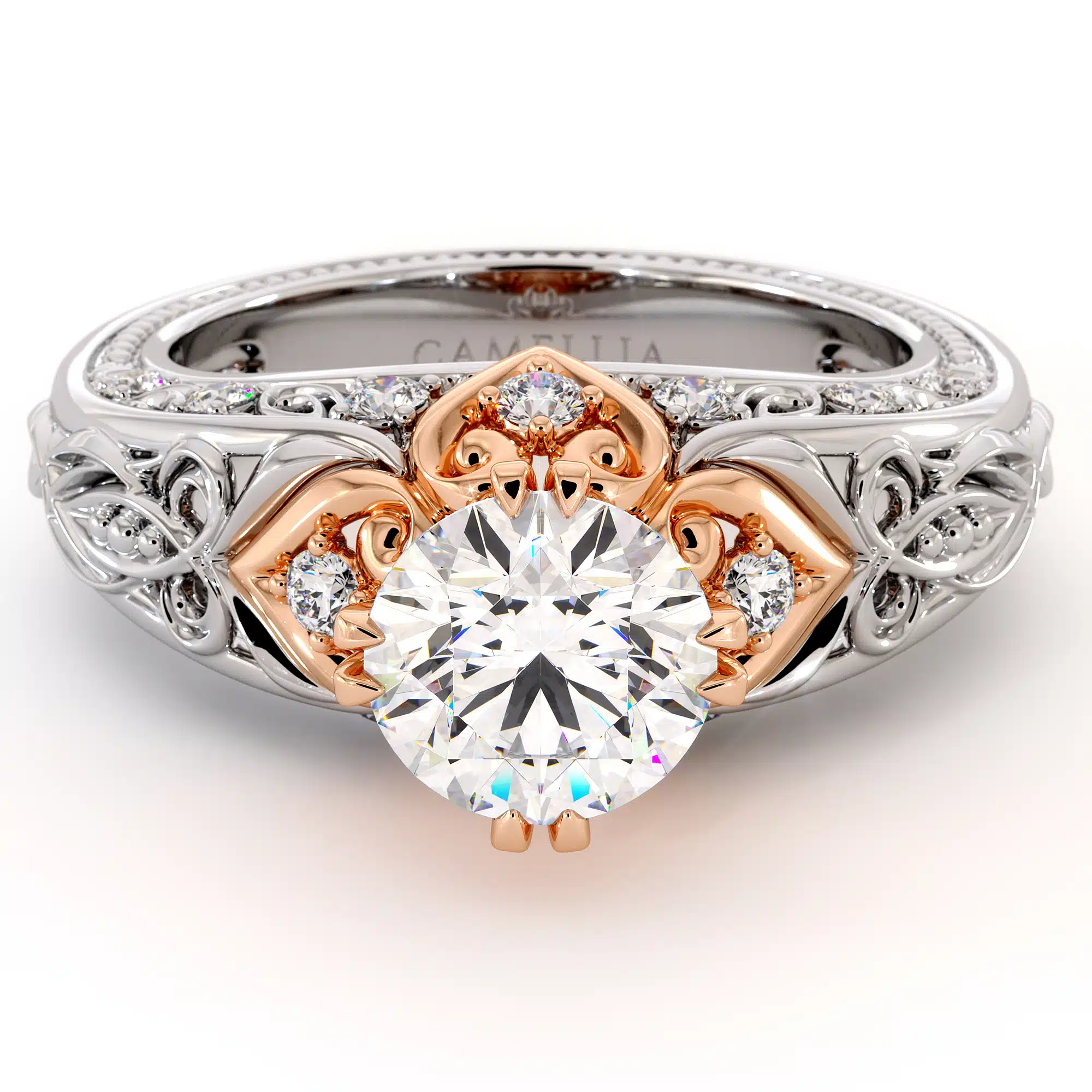 Regal Vintage Moissanite Engagement Ring