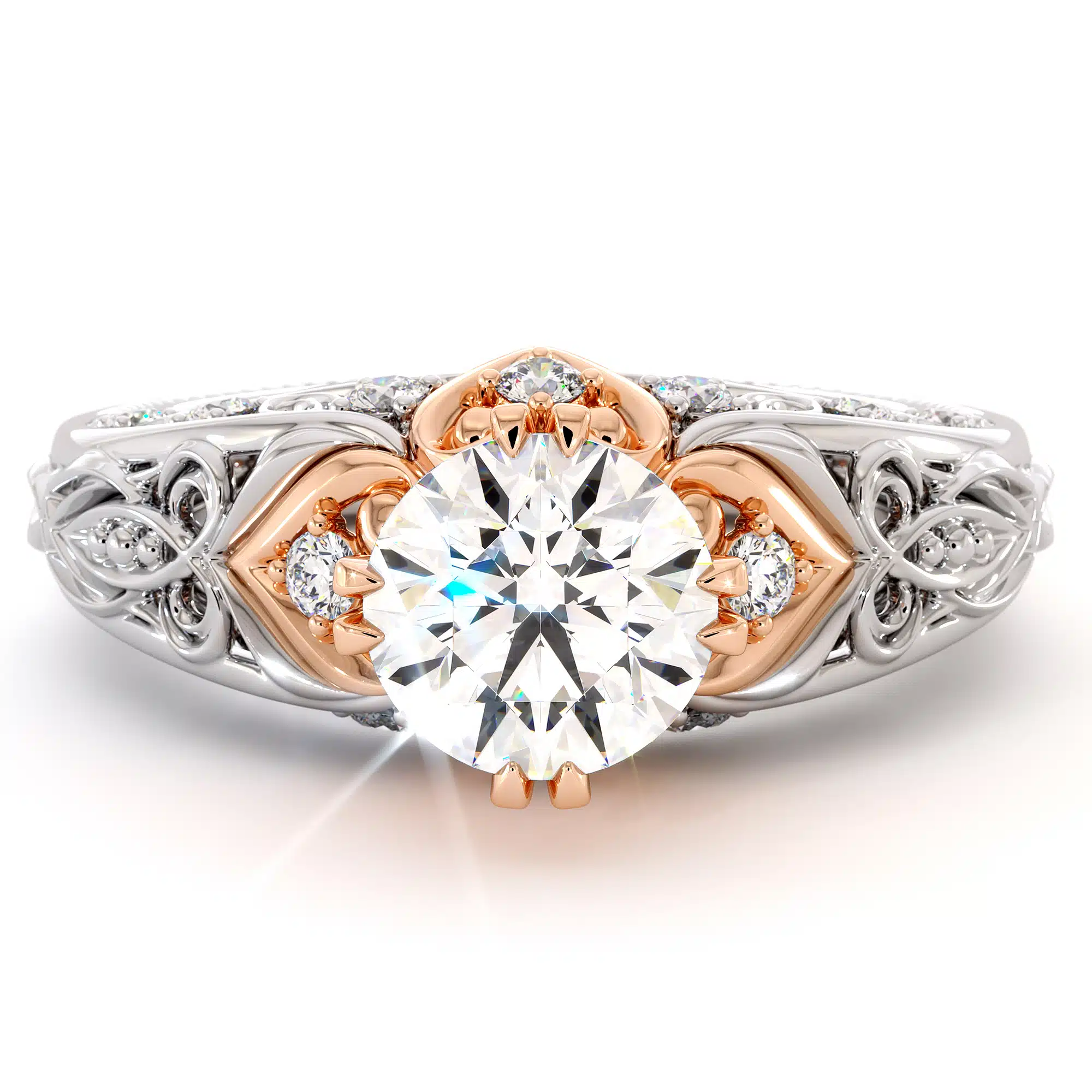 Regal Vintage Moissanite Engagement Ring