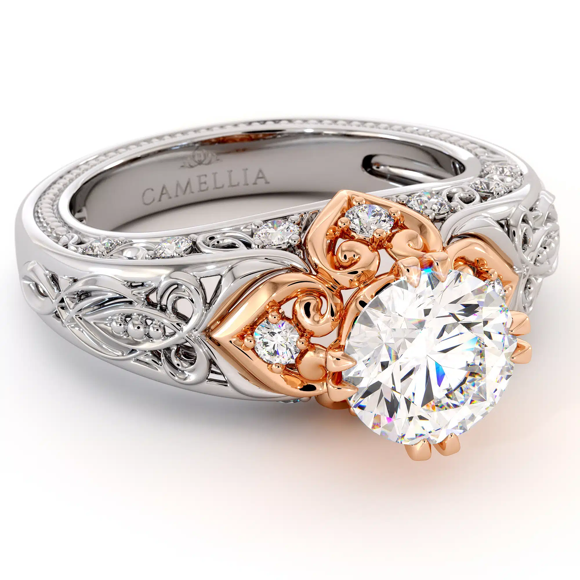 Regal Vintage Moissanite Engagement Ring