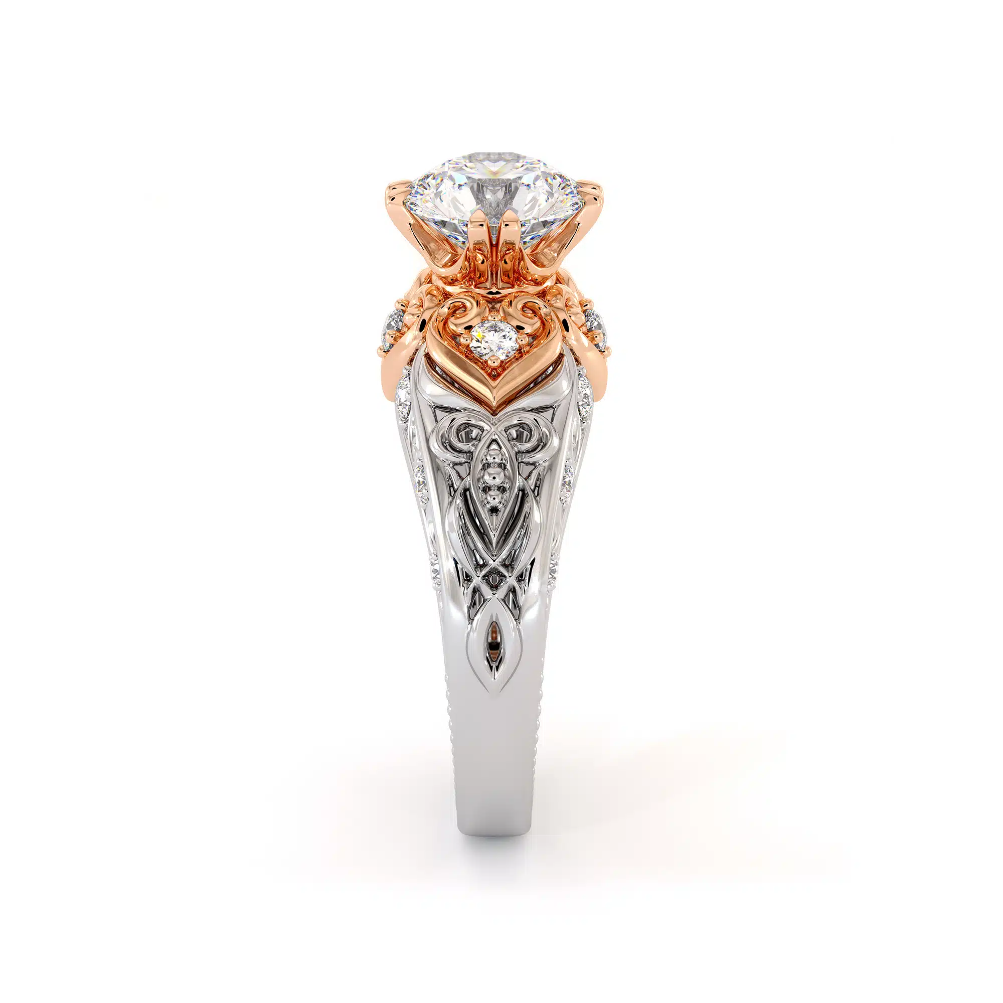 Regal Vintage Moissanite Engagement Ring
