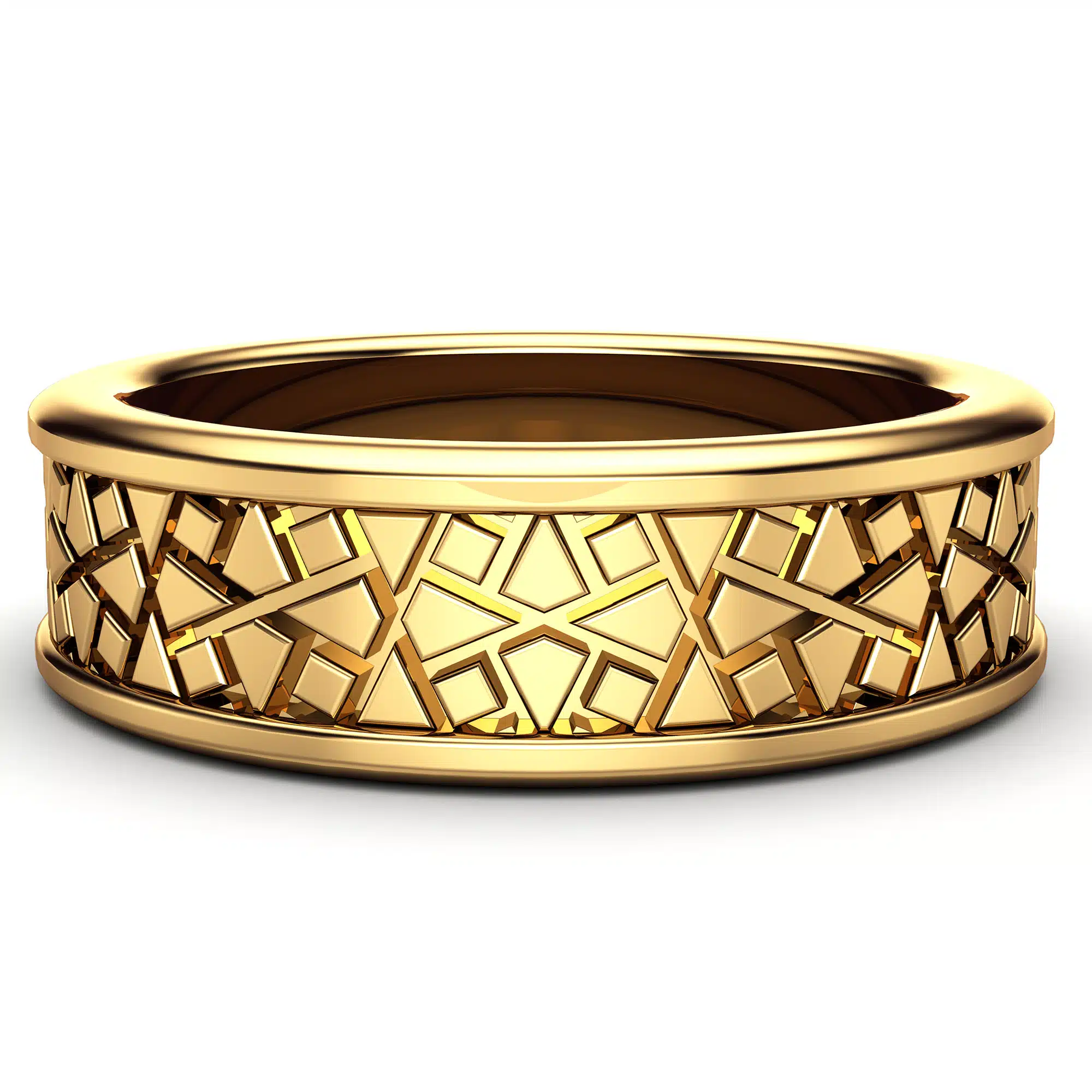 14K Yellow Pattern Gold Ring Unique Womens Wedding Band 4 14K Yellow Pattern Gold Ring Unique Womens Wedding Band