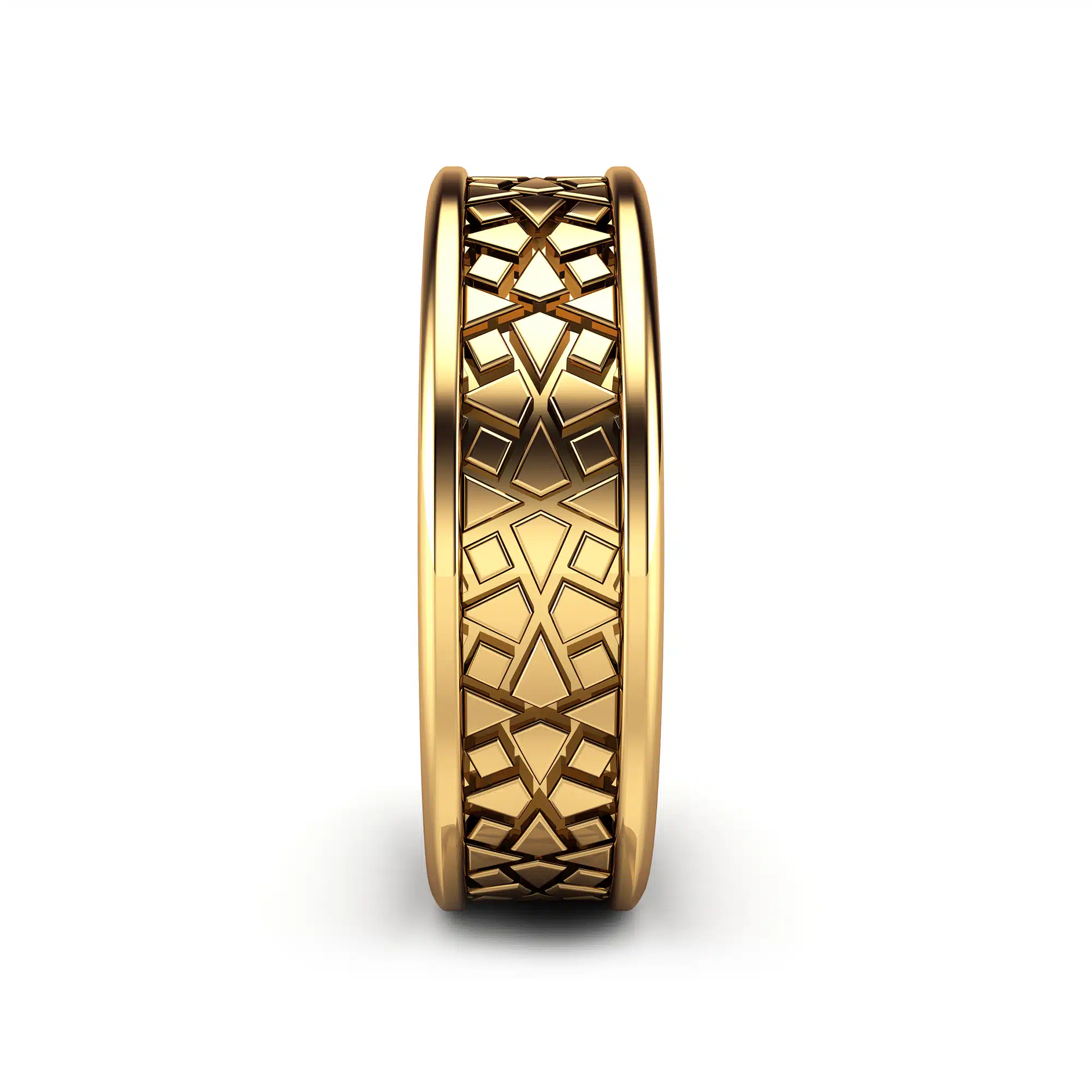 14K Yellow Pattern Gold Ring Unique Womens Wedding Band 2 14K Yellow Pattern Gold Ring Unique Womens Wedding Band