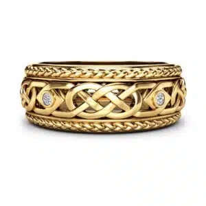 Lab Diamonds Unique Men's Band Classic Celtic Design with Natural