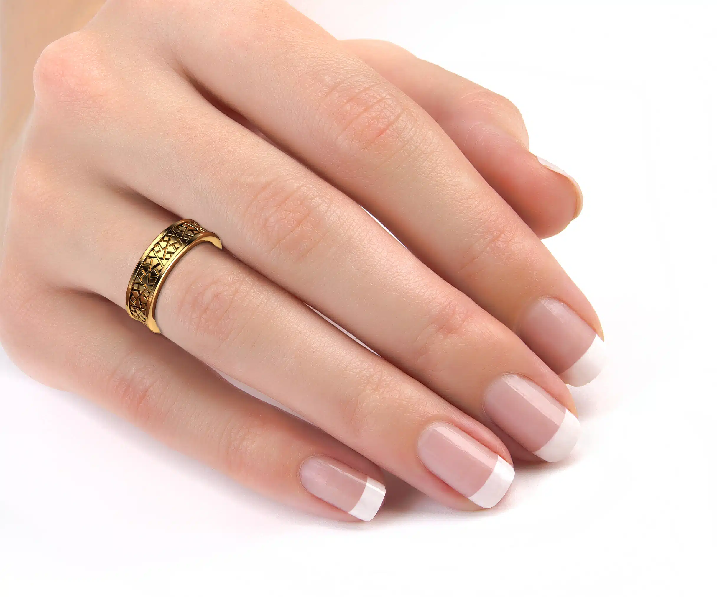 14K Yellow Pattern Gold Ring Unique Womens Wedding Band 5 14K Yellow Pattern Gold Ring Unique Womens Wedding Band