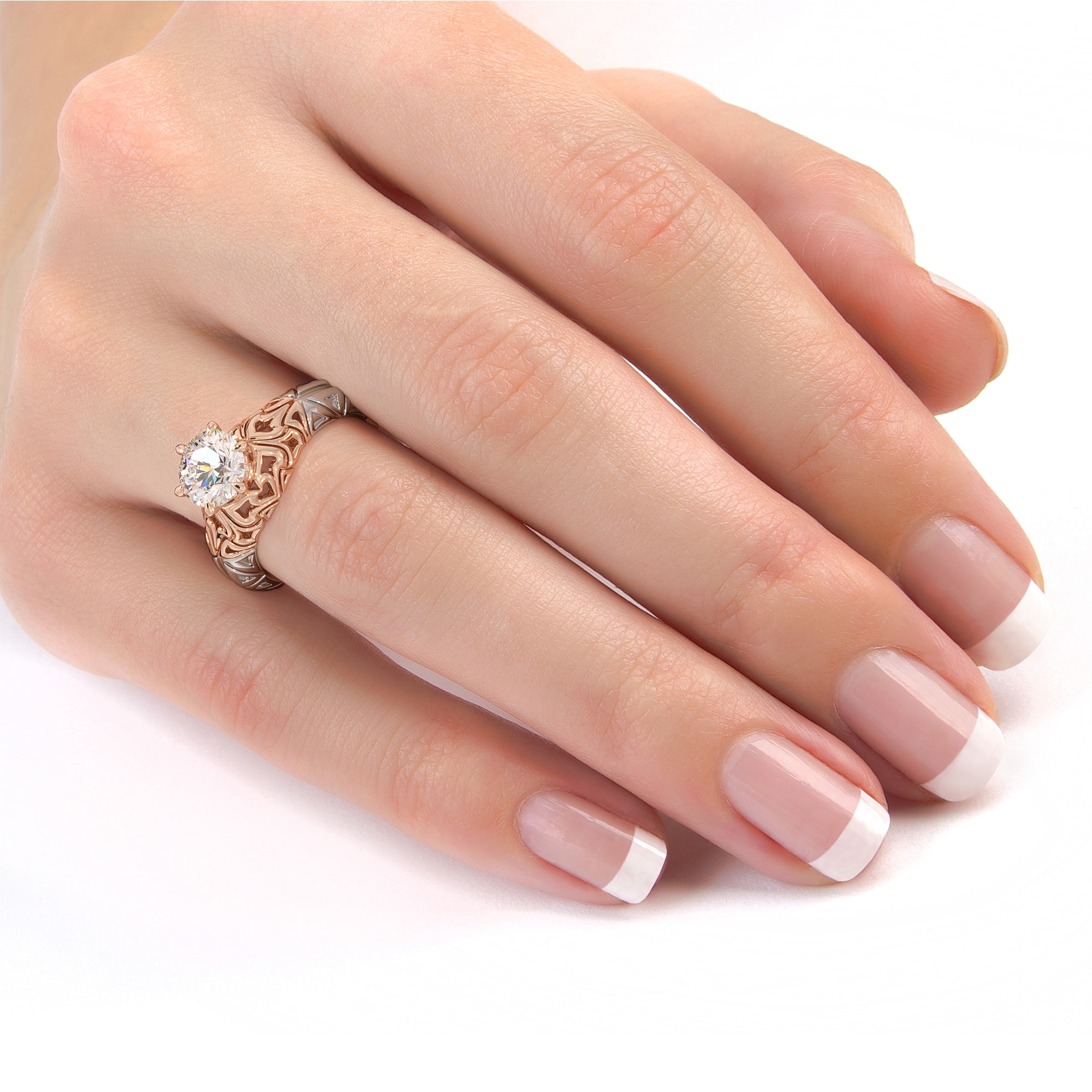Splendid 1.55 Carat Moissanite Engagement Ring Unique Modern Gold Engagement Ring