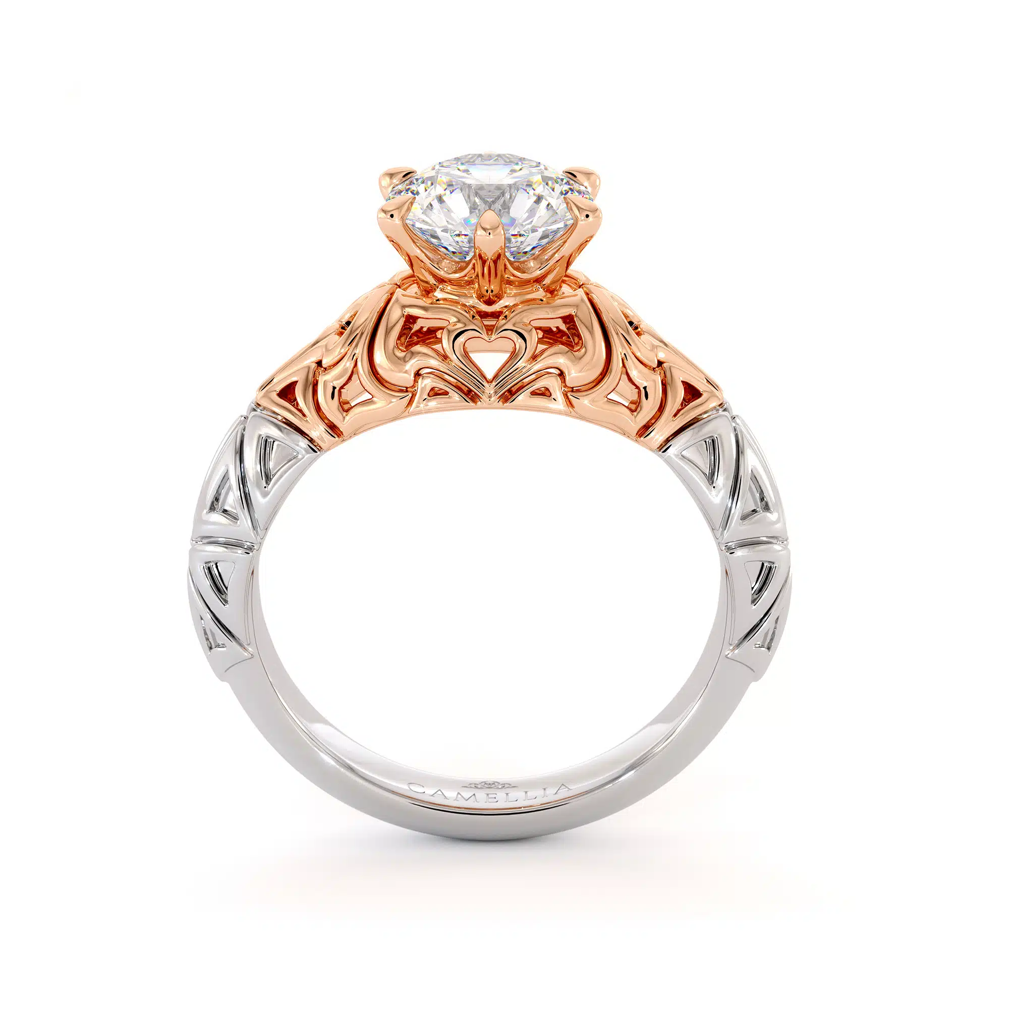 Splendid 1.55 Carat Moissanite Engagement Ring Unique Modern Gold Engagement Ring
