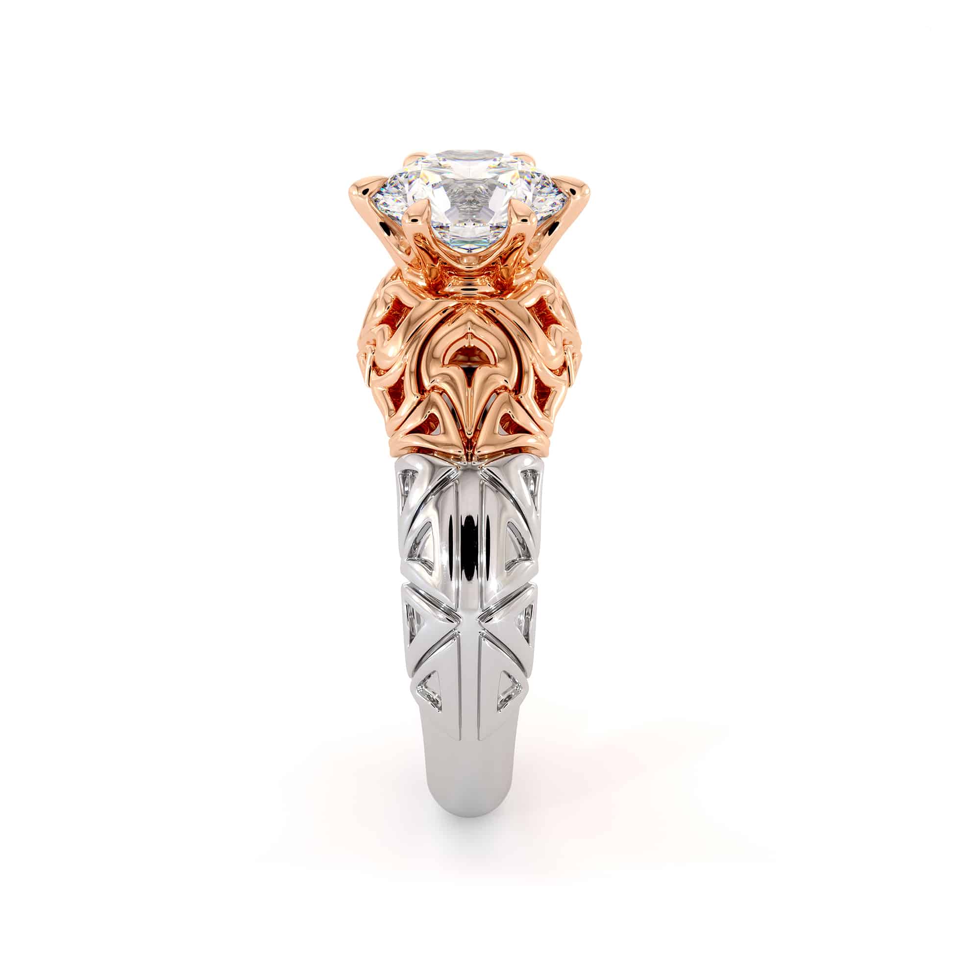 Splendid 1.55 Carat Moissanite Engagement Ring Unique Modern Gold Engagement Ring