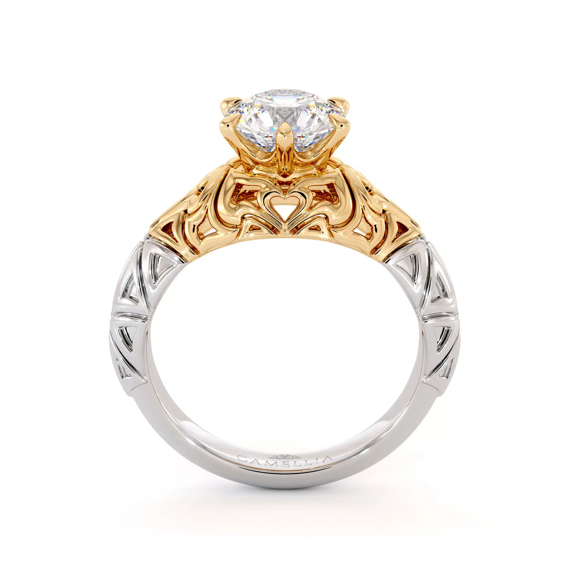 Modern Gold Filigree Engagement Ring Splendid 1 Modern Gold Filigree Engagement Ring Splendid 1.55 Carat Moissanite Engagement Ring