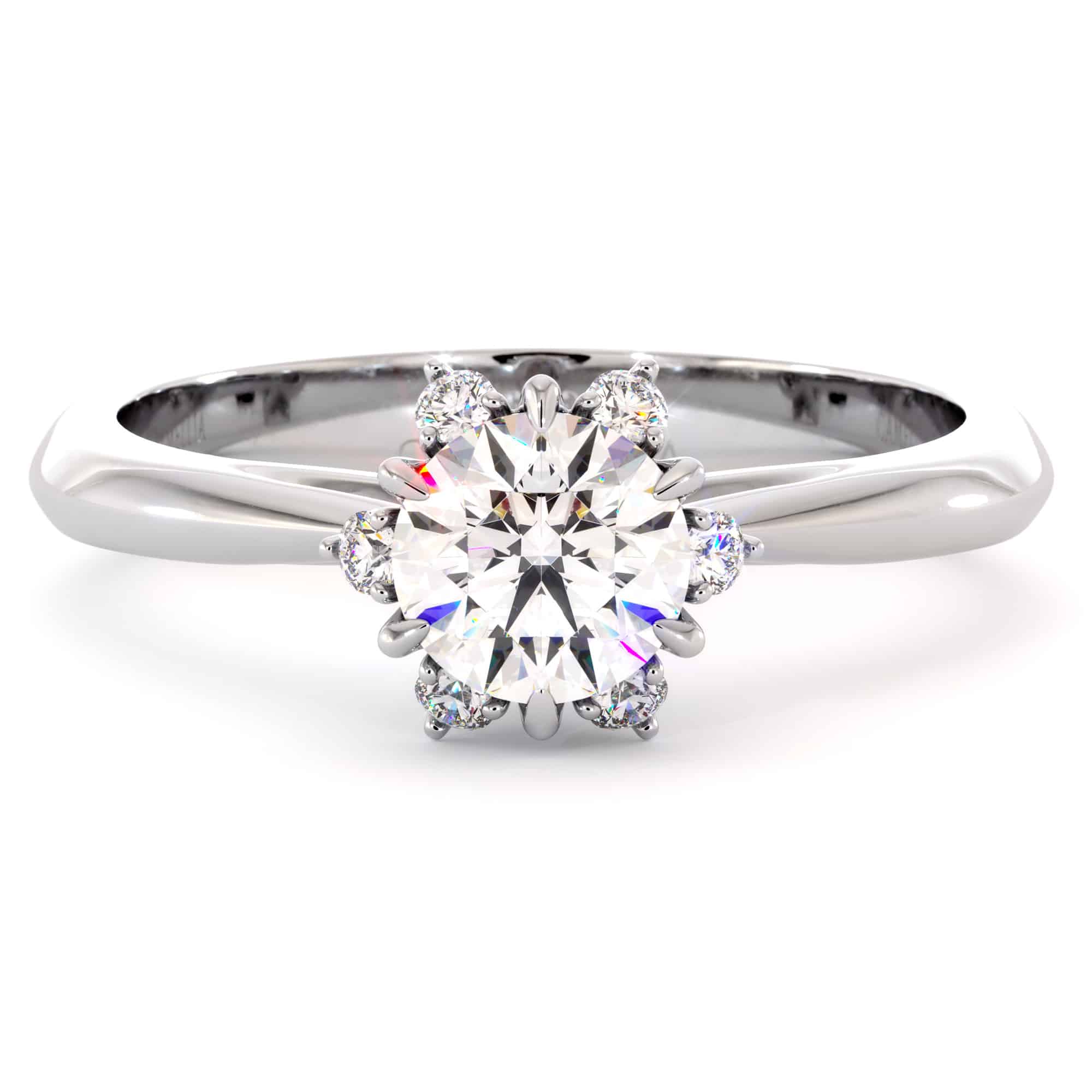 Moissanite Ring 14K White Gold Classic Engagement Ring 6 Moissanite Ring 14K White Gold Classic Engagement Ring