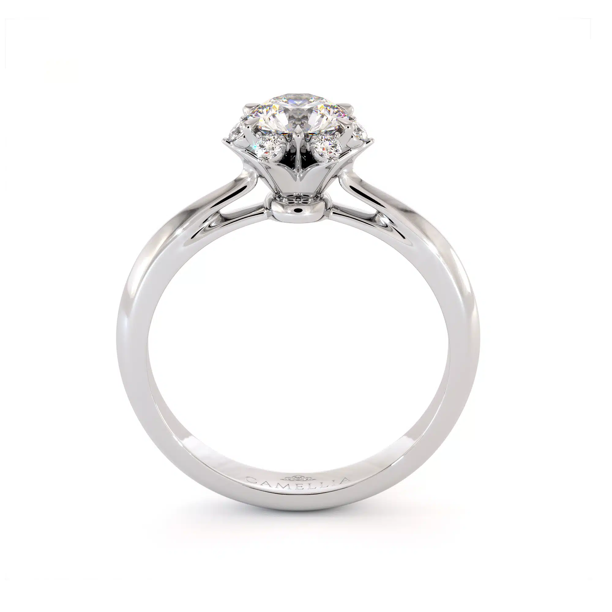 Moissanite Ring 14K White Gold Classic Engagement Ring