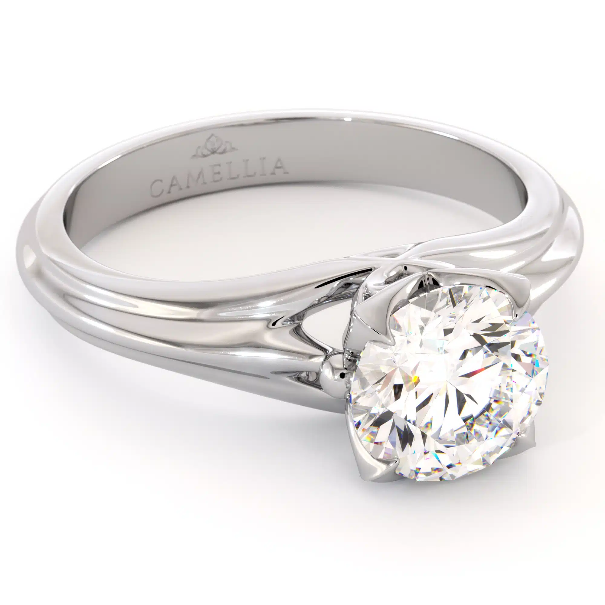 Unique Solitaire Moissanite Ring 14K White Gold Engagement Ring 5 Unique Solitaire Moissanite Ring 14K White Gold Engagement Ring