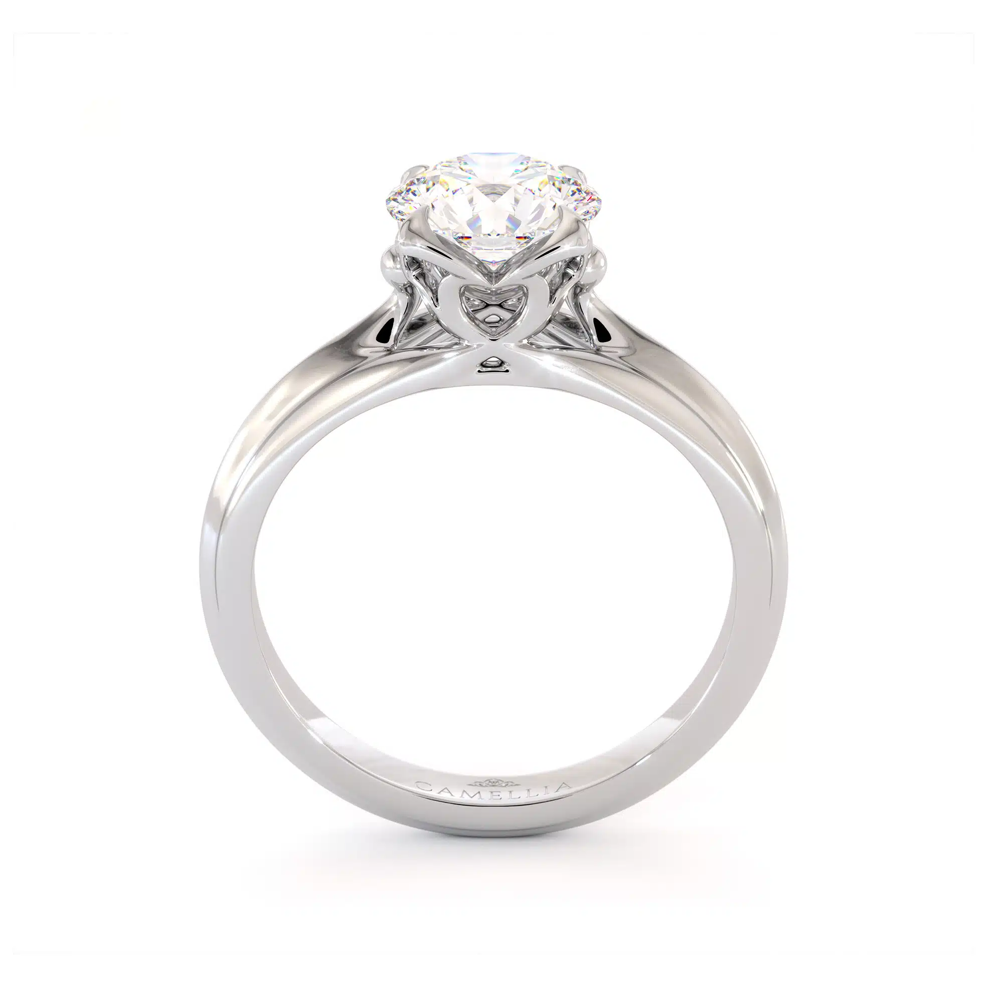 Unique Solitaire Moissanite Ring 14K White Gold Engagement Ring 2 Unique Solitaire Moissanite Ring 14K White Gold Engagement Ring