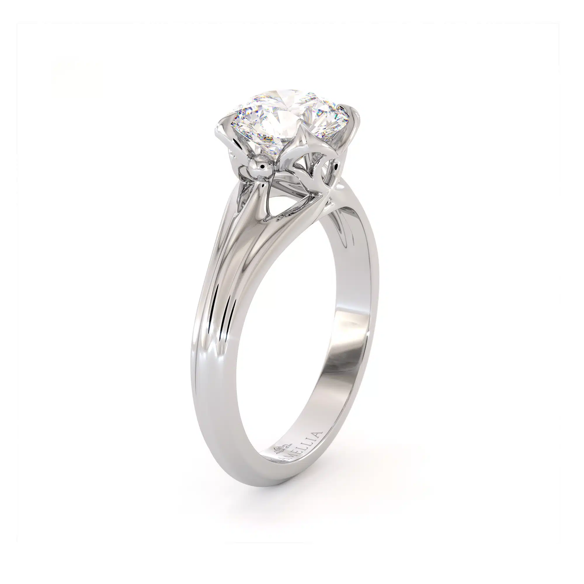 Unique Solitaire Moissanite Ring 14K White Gold Engagement Ring 1 Unique Solitaire Moissanite Ring 14K White Gold Engagement Ring