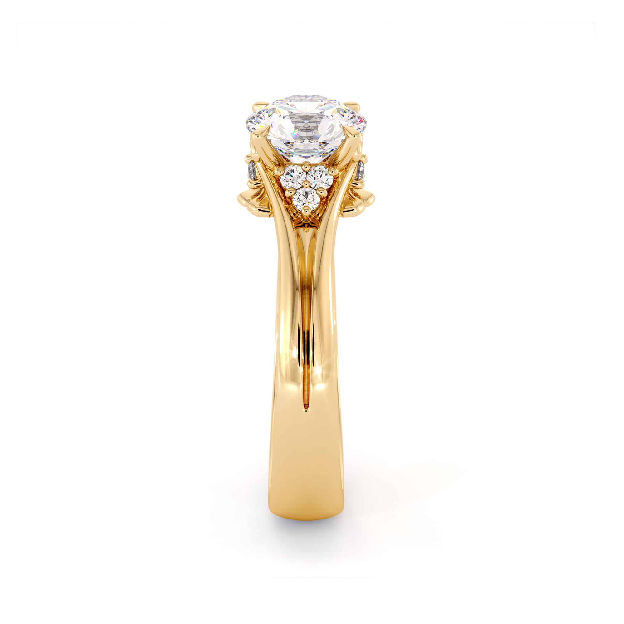 1 Ct Moissanite & Side Natural Diamonds Classic Engagement Ring 14K Gold For Her Unique Classic Ring 3 1 Ct Moissanite & Side Natural Diamonds Classic Engagement Ring 14K Gold For Her Unique Classic Ring