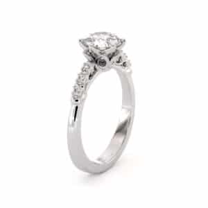 1.5 ct. Moissanite Nature Inspired Engagement Ring 14K White Gold Classic Ring