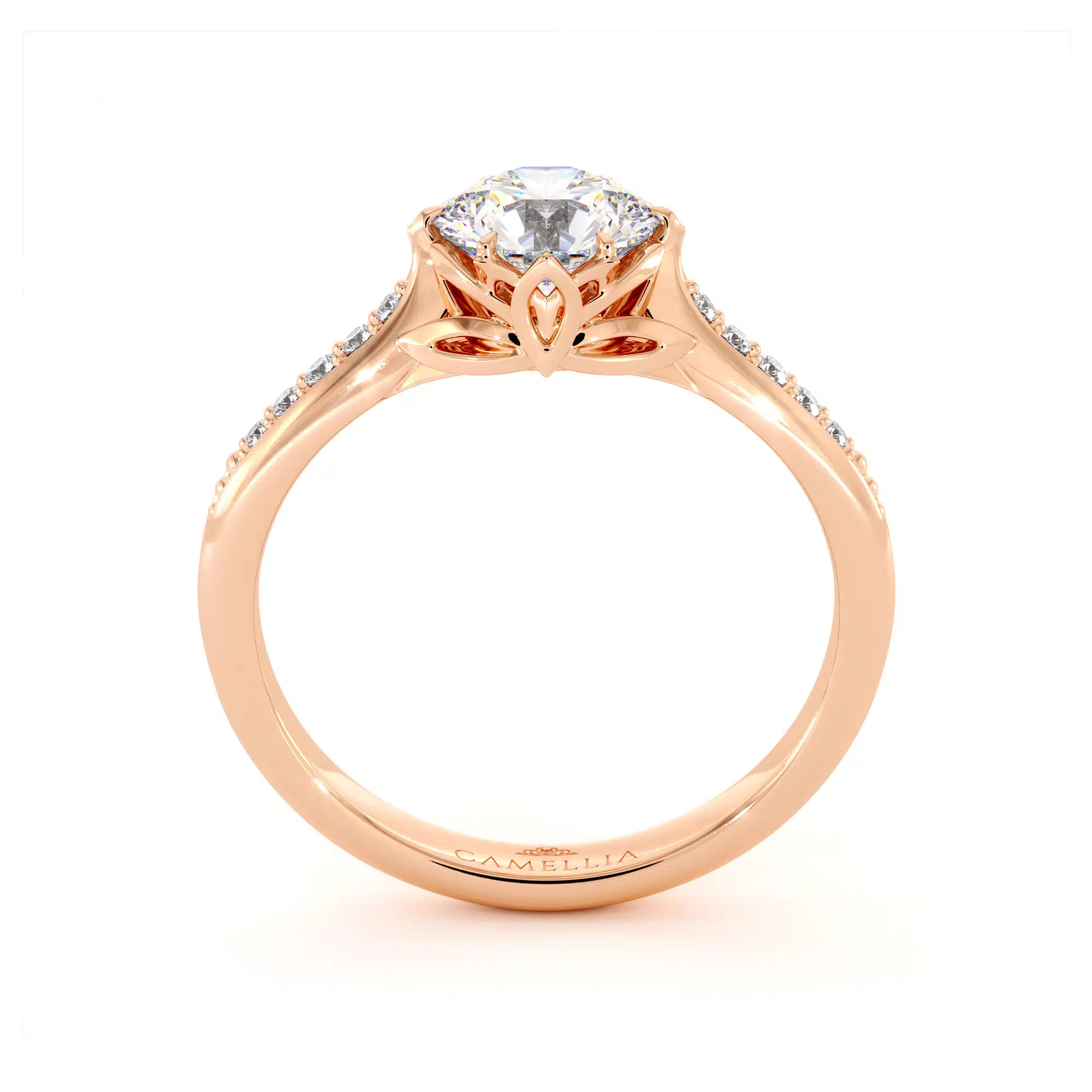 Moissanite Floral Engagement Ring Handmade Classic Ring 14K Gold Ring 2 Moissanite Floral Engagement Ring Handmade Classic Ring 14K Gold Ring