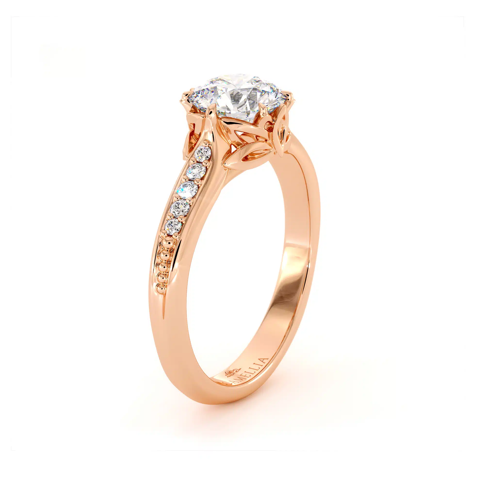 Moissanite Floral Engagement Ring Handmade Classic Ring 14K Gold Ring 1 Moissanite Floral Engagement Ring Handmade Classic Ring 14K Gold Ring