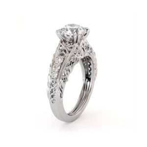 Celtic Moissanite Engagement Ring with Intricate Filigree Details