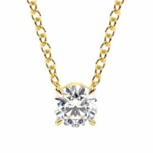 Elegant 1 Carat Lab Diamond Solitaire Pendant Necklace – Timeless Round Cut Design