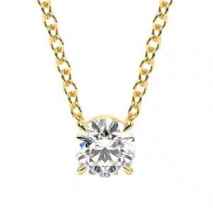 Elegant 1 Carat Lab Diamond Solitaire Pendant Necklace – Timeless Round Cut Design