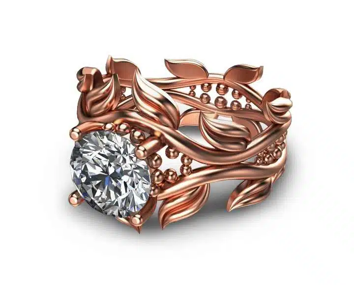 14K Rose Gold Moissanite Ring Moissanite Engagement Ring Rose Gold Engagement Ring Wedding Ring 2 14K Rose Gold Moissanite Ring Moissanite Engagement Ring Rose Gold Engagement Ring Wedding Ring