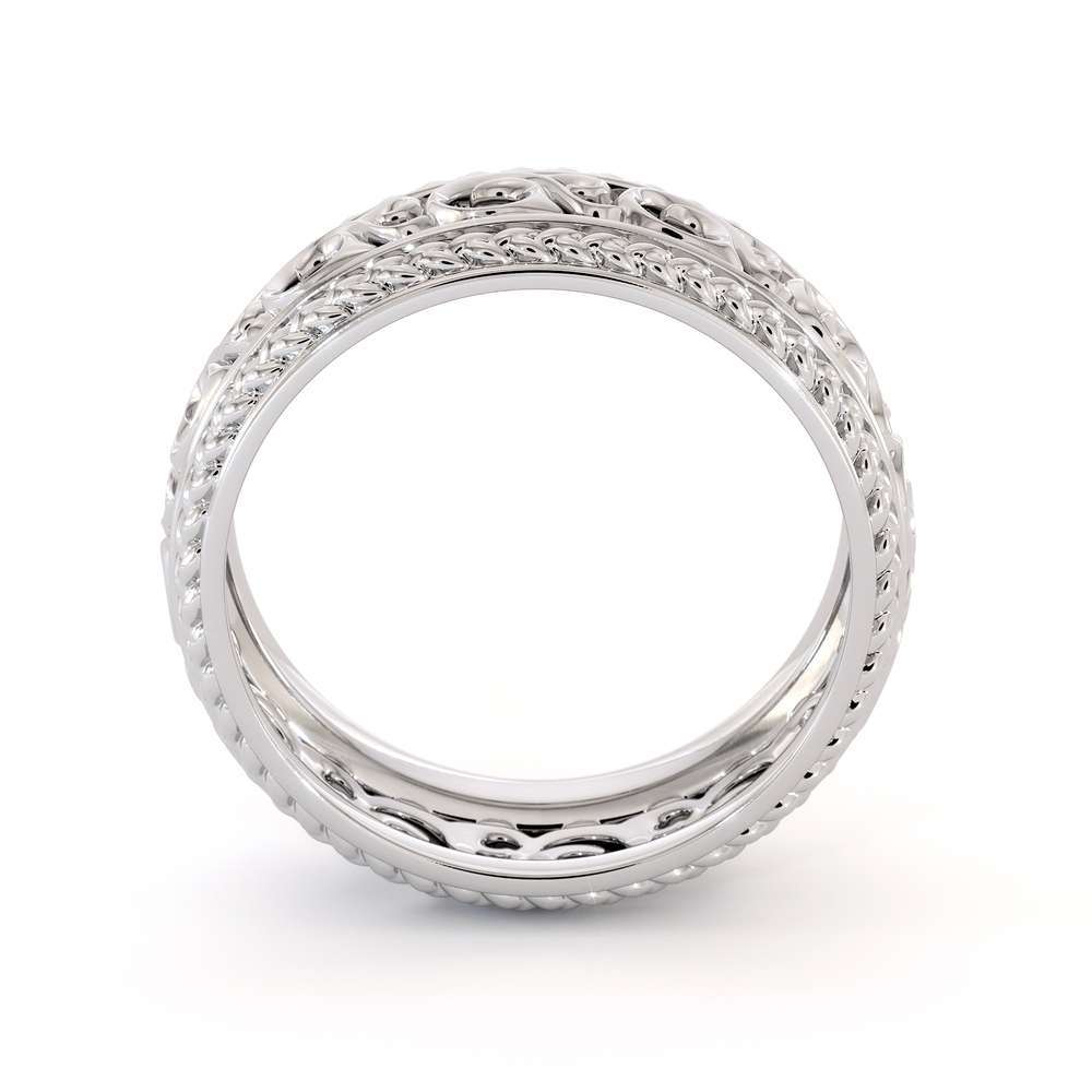 MB-0017A Mens Wedding Band-14K White Gold Wedding Band-Men Wedding Ring 5 Mens Wedding Band-14K White Gold Wedding Band-Men Wedding Ring