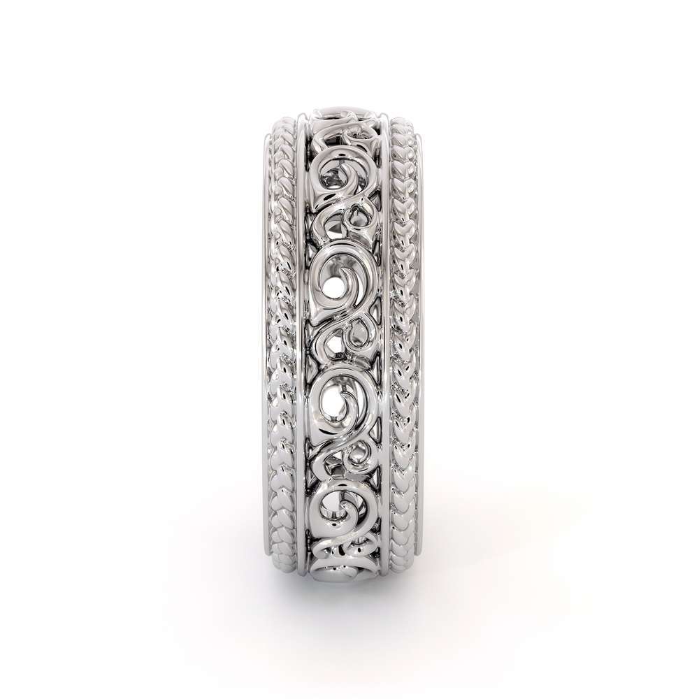 MB-0017A Mens Wedding Band-14K White Gold Wedding Band-Men Wedding Ring 3 Mens Wedding Band-14K White Gold Wedding Band-Men Wedding Ring