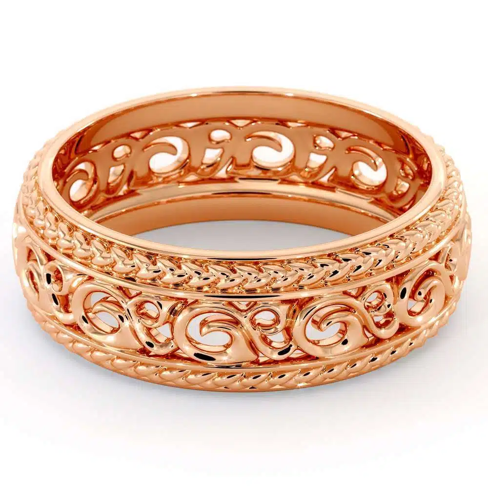 MB-0017A Mens Wedding Band-14K Rose Gold Wedding Band-Men Wedding Ring 2 Mens Wedding Band-14K Rose Gold Wedding Band-Men Wedding Ring