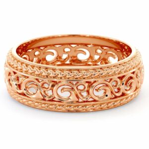 Mens Wedding Band-14K Rose Gold Wedding Band-Men Wedding Ring