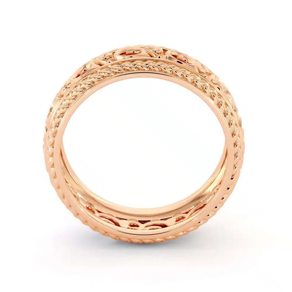MB-0017A Mens Wedding Band-14K Rose Gold Wedding Band-Men Wedding Ring 5 Mens Wedding Band-14K Rose Gold Wedding Band-Men Wedding Ring