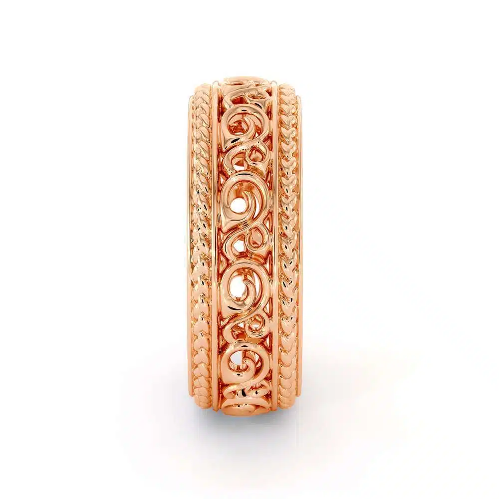 MB-0017A Mens Wedding Band-14K Rose Gold Wedding Band-Men Wedding Ring 3 Mens Wedding Band-14K Rose Gold Wedding Band-Men Wedding Ring