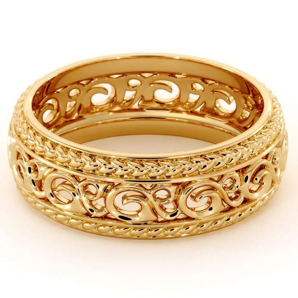 MB-0017A Mens Wedding Band-14K Yellow Gold Wedding Band-Men Wedding Ring 2 Mens Wedding Band-14K Yellow Gold Wedding Band-Men Wedding Ring