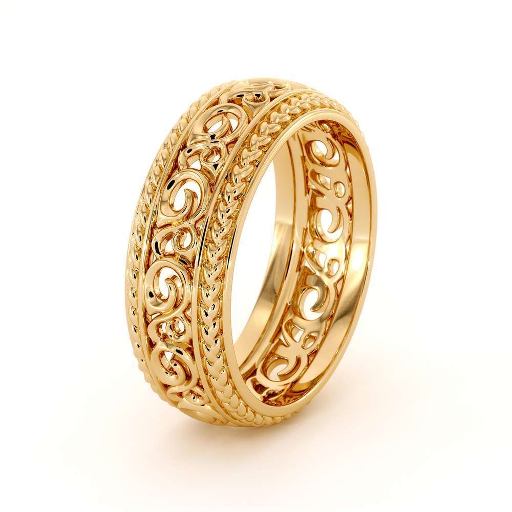 MB-0017A Mens Wedding Band-14K Yellow Gold Wedding Band-Men Wedding Ring 7 Mens Wedding Band-14K Yellow Gold Wedding Band-Men Wedding Ring