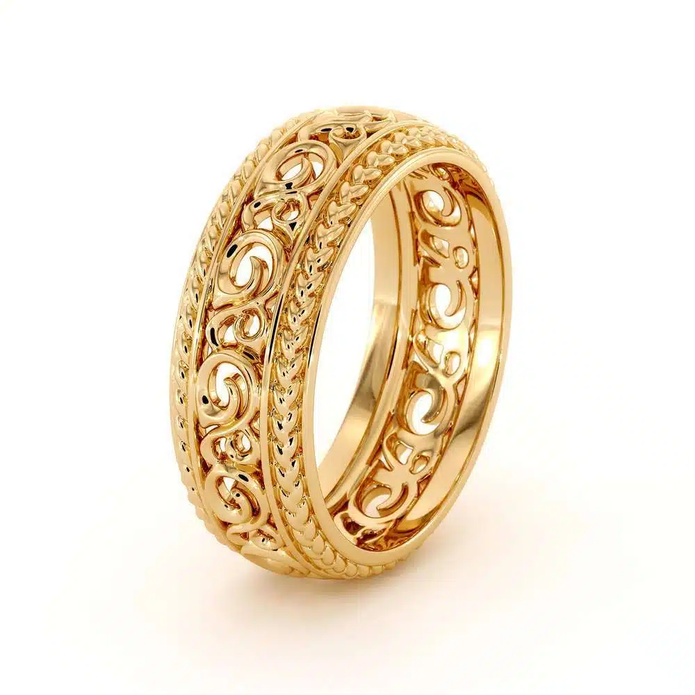 MB-0017A Mens Wedding Band-14K Yellow Gold Wedding Band-Men Wedding Ring 7 Mens Wedding Band-14K Yellow Gold Wedding Band-Men Wedding Ring
