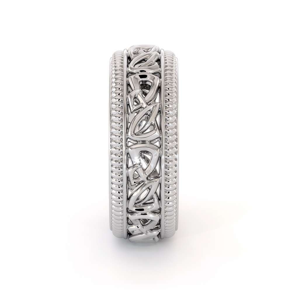 MB-0018A Wedding Band For Men-14K White Gold Handmade Wedding Band-Vintage Wedding Ring 3 Wedding Band For Men-14K White Gold Handmade Wedding Band-Vintage Wedding Ring